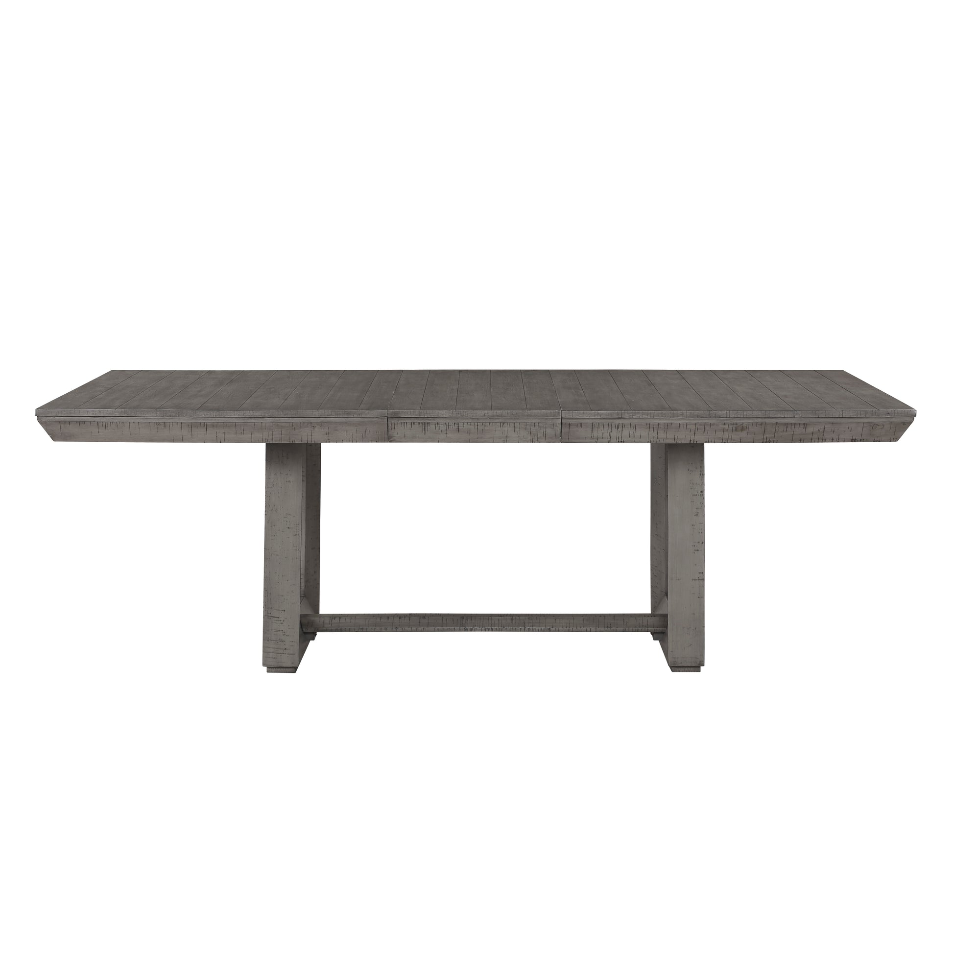 Rustic Gray Dining Table Set - 7 Pieces Extendable, Seats 6