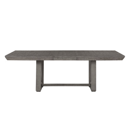Rustic Gray Dining Table Set - 7 Pieces Extendable, Seats 6