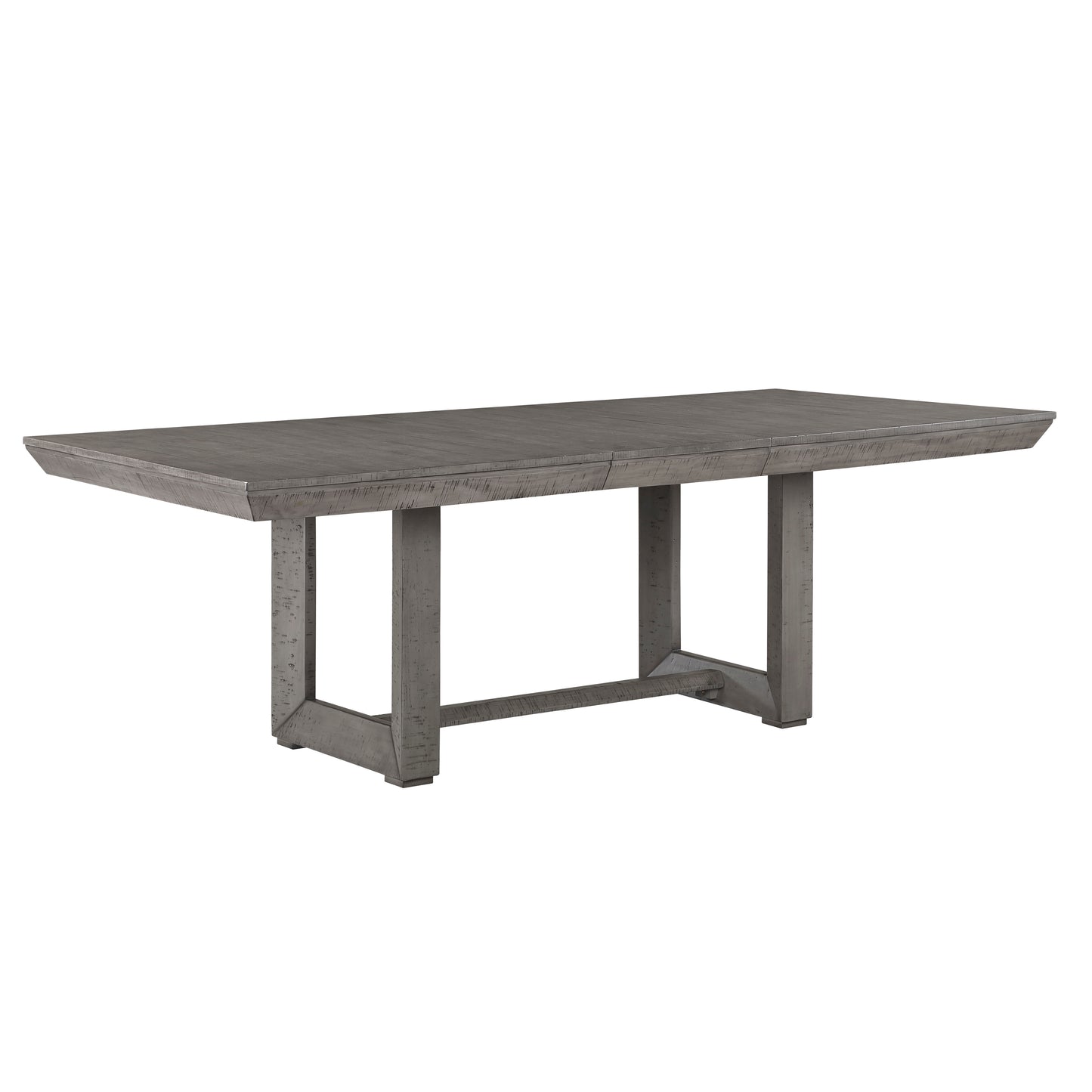 Rustic Gray Dining Table Set - 7 Pieces Extendable, Seats 6