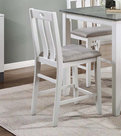 Counter Height Dining Set with Oak Veneer Wood Chairs and Table for Dining Room