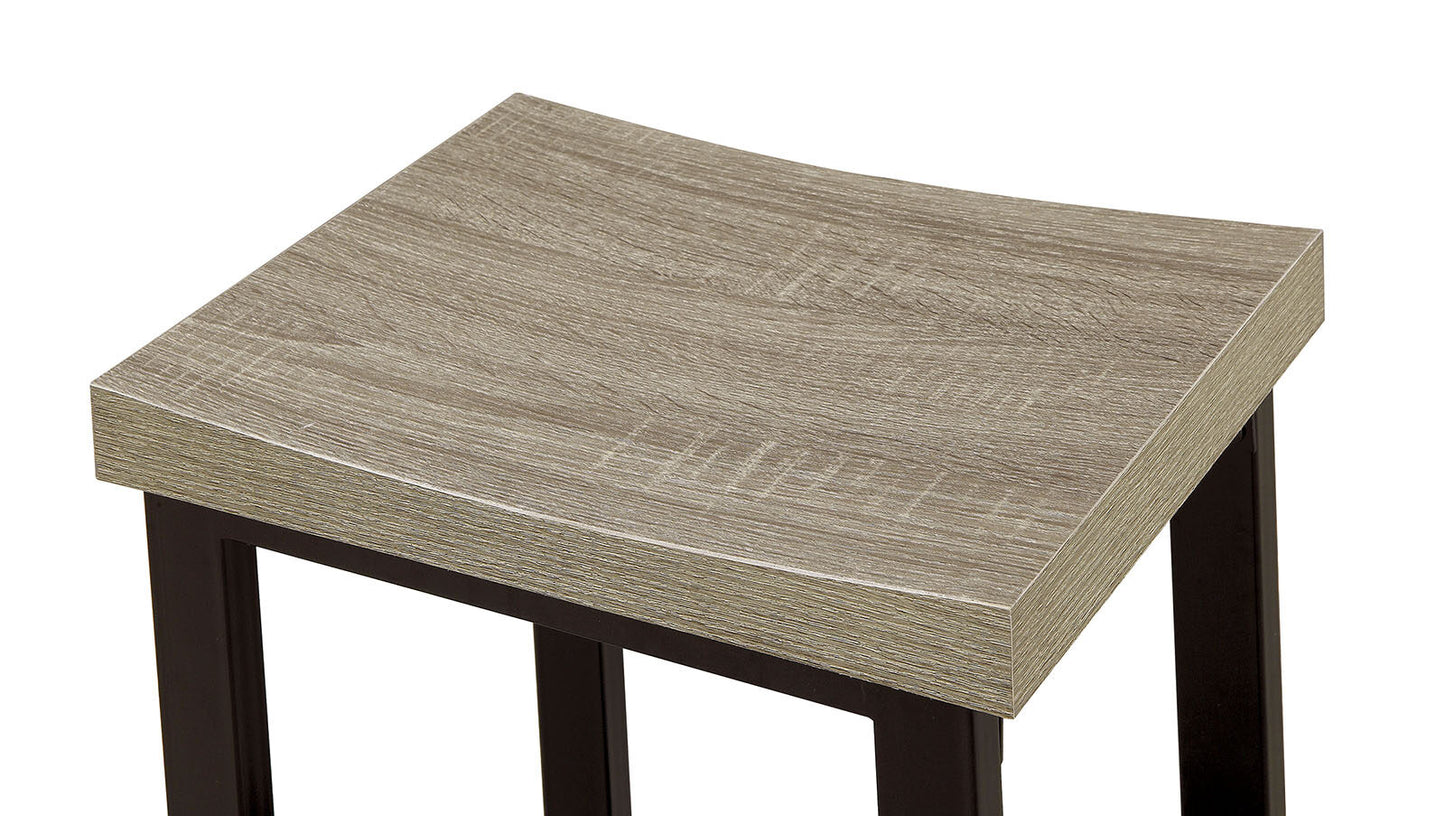 Contemporary Metal Dining Set with Black Gray Chairs and Table
