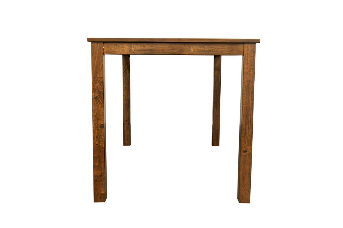 5 Piece Dark Walnut Dining Table Set with Beige Chairs