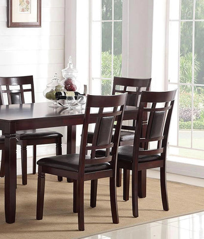7 Piece Brown Birch Wood Dining Table Set with Chairs