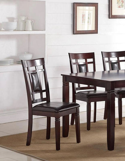 7 Piece Brown Birch Wood Dining Table Set with Chairs