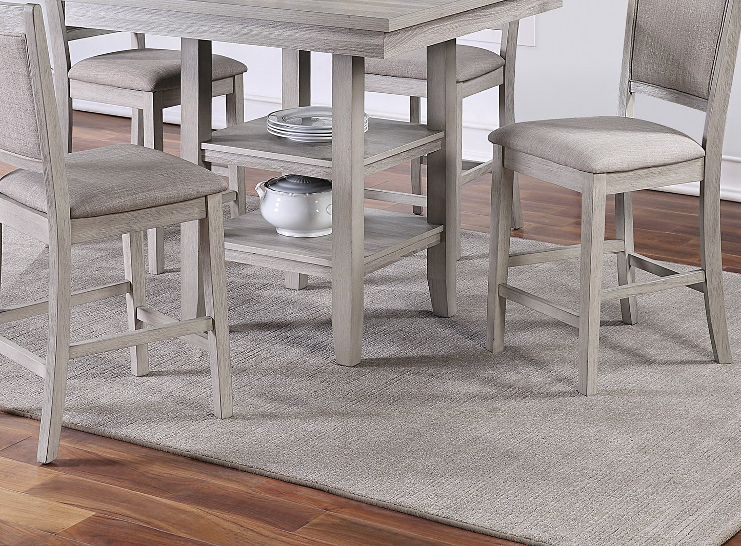 Gray Dining Table Set - Seats 4 - Classic Style