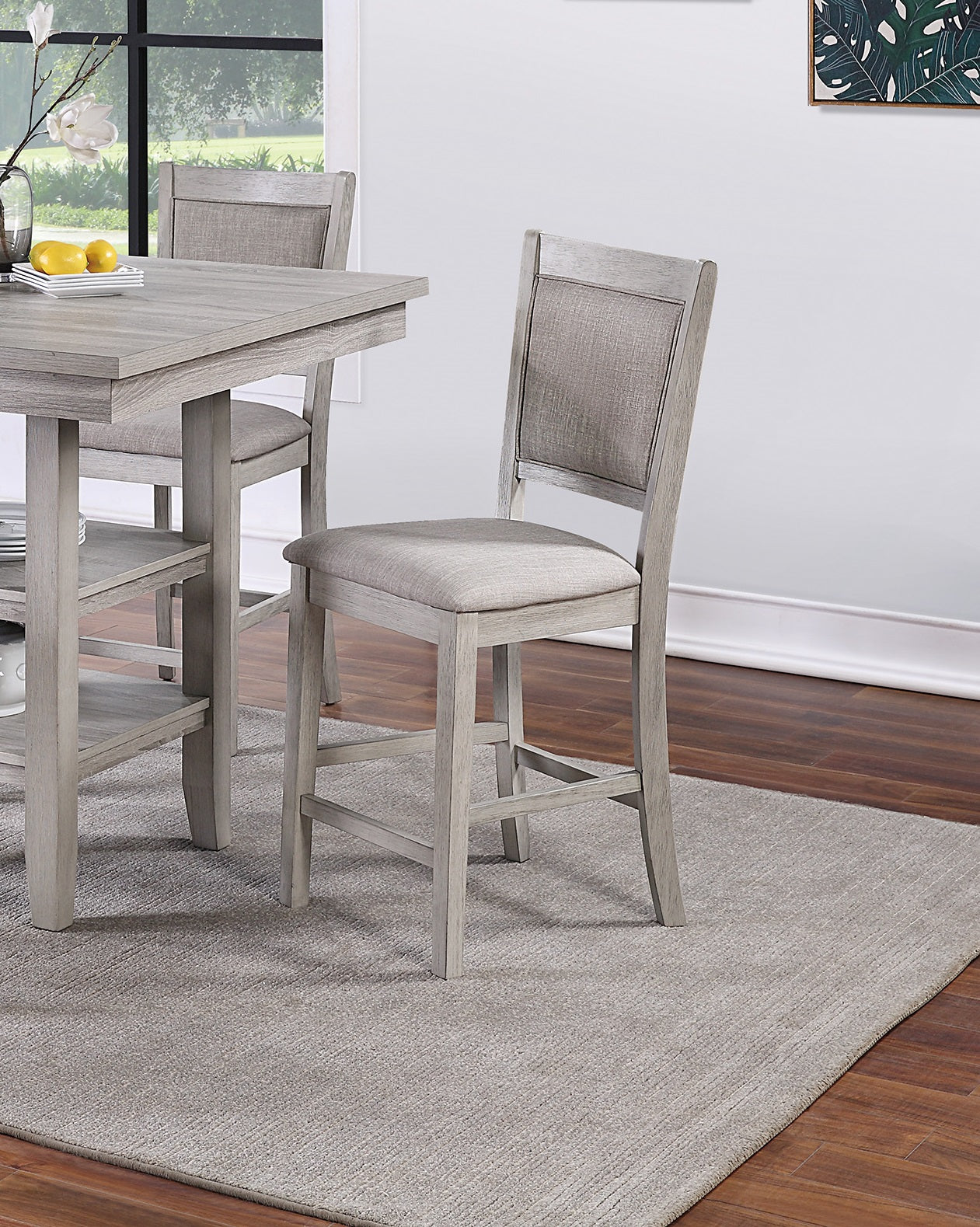 Gray Dining Table Set - Seats 4 - Classic Style