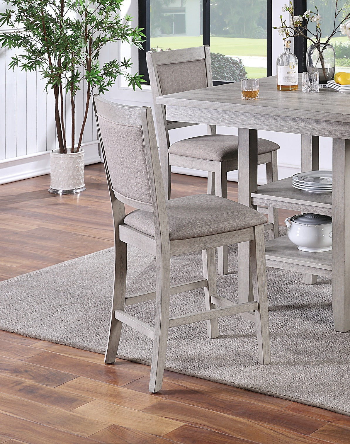 Gray Dining Table Set - Seats 4 - Classic Style