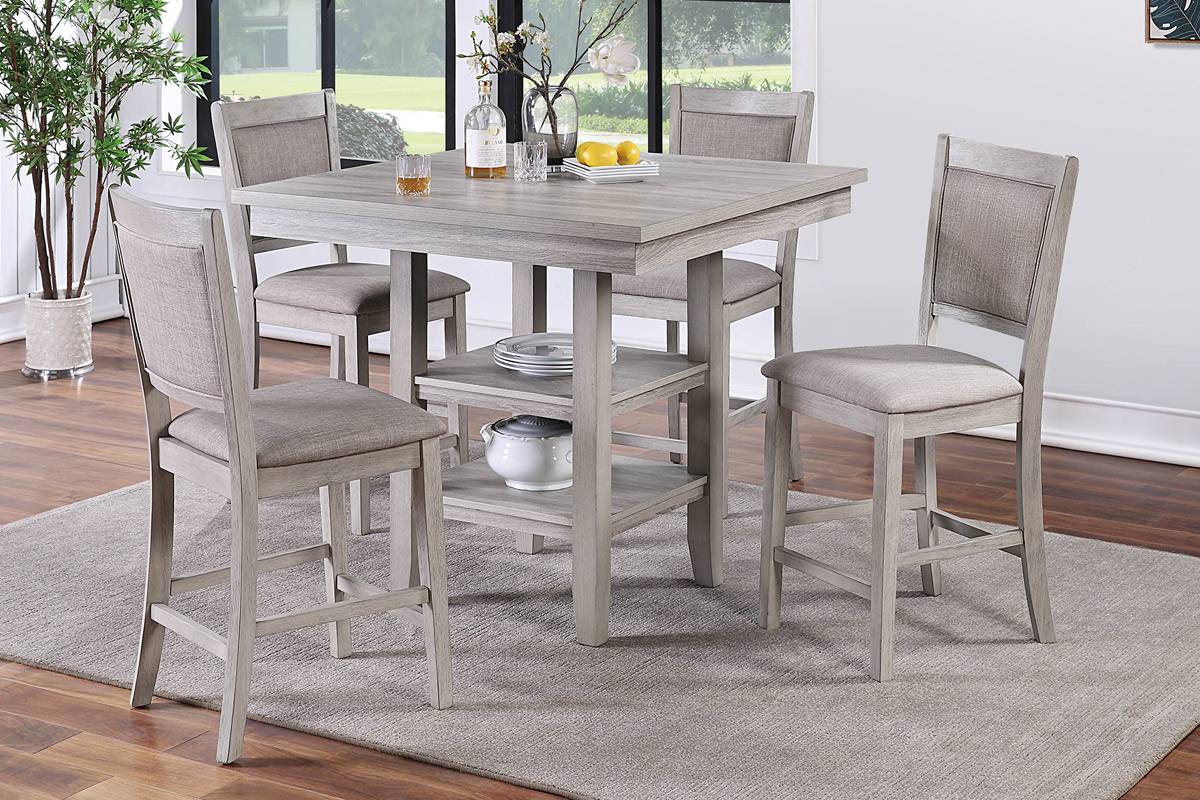 Gray Dining Table Set - Seats 4 - Classic Style