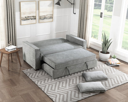 Gray Polyester Wood Frame Sofa - 2 Seat Living Room Sofa