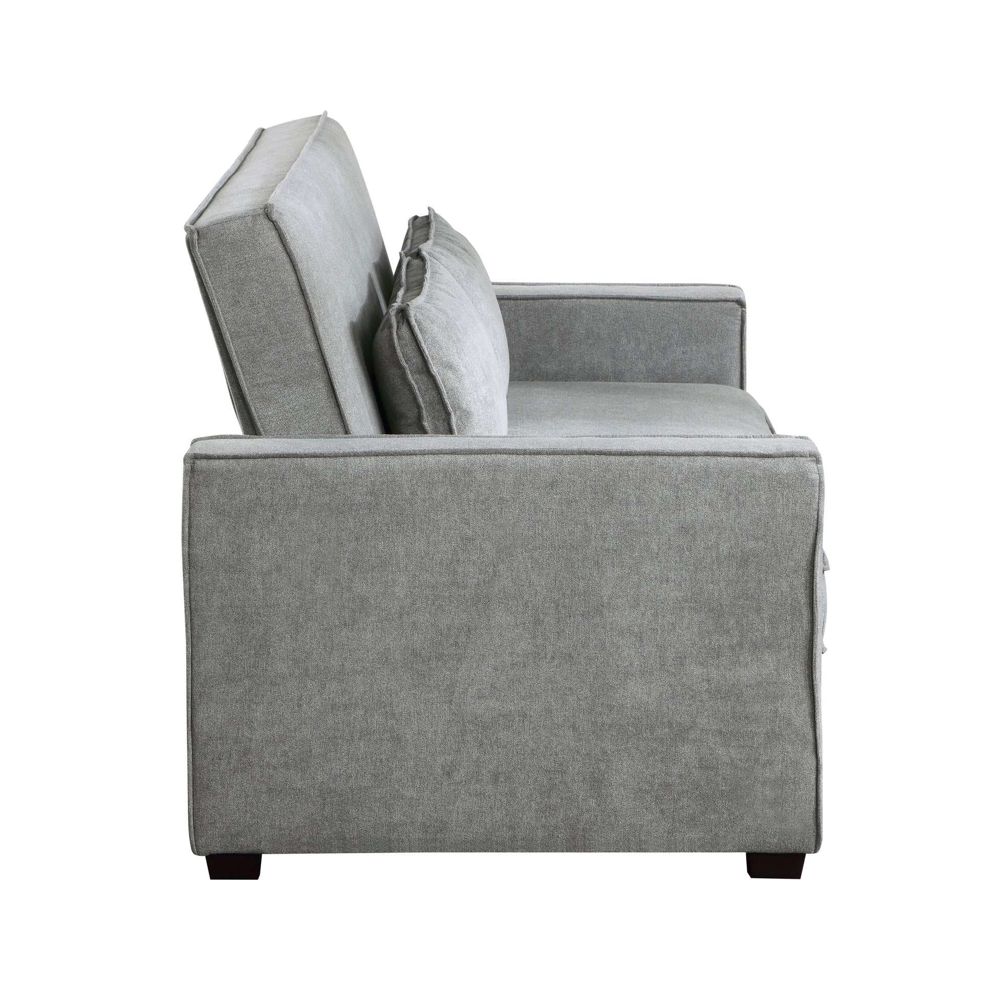 Gray Polyester Wood Frame Sofa - 2 Seat Living Room Sofa