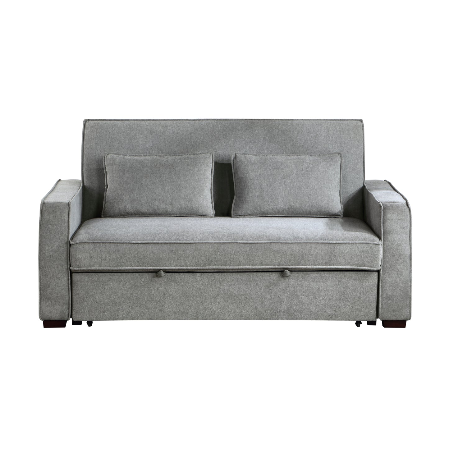 Gray Polyester Wood Frame Sofa - 2 Seat Living Room Sofa