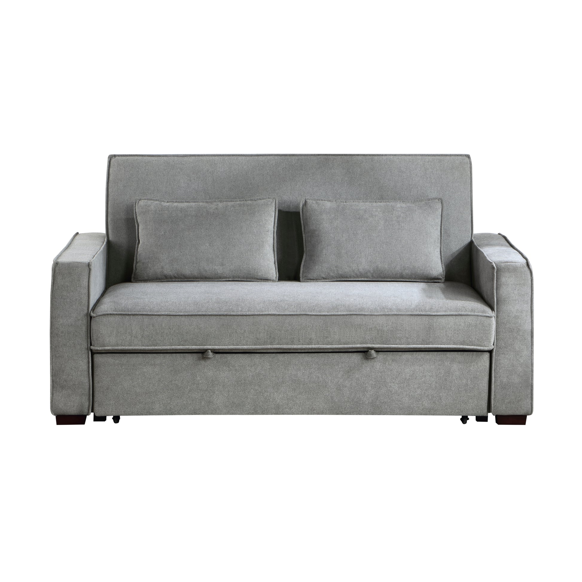Gray Polyester Wood Frame Sofa - 2 Seat Living Room Sofa