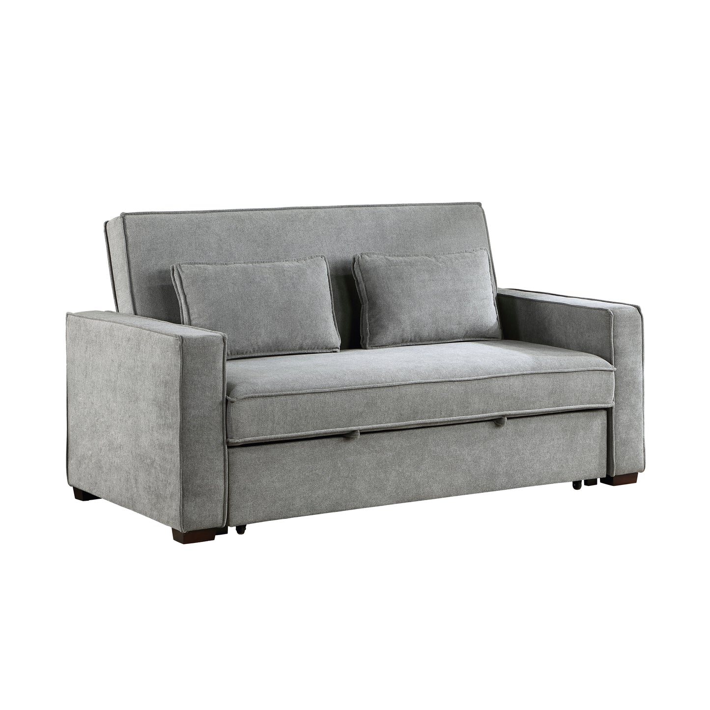 Gray Polyester Wood Frame Sofa - 2 Seat Living Room Sofa