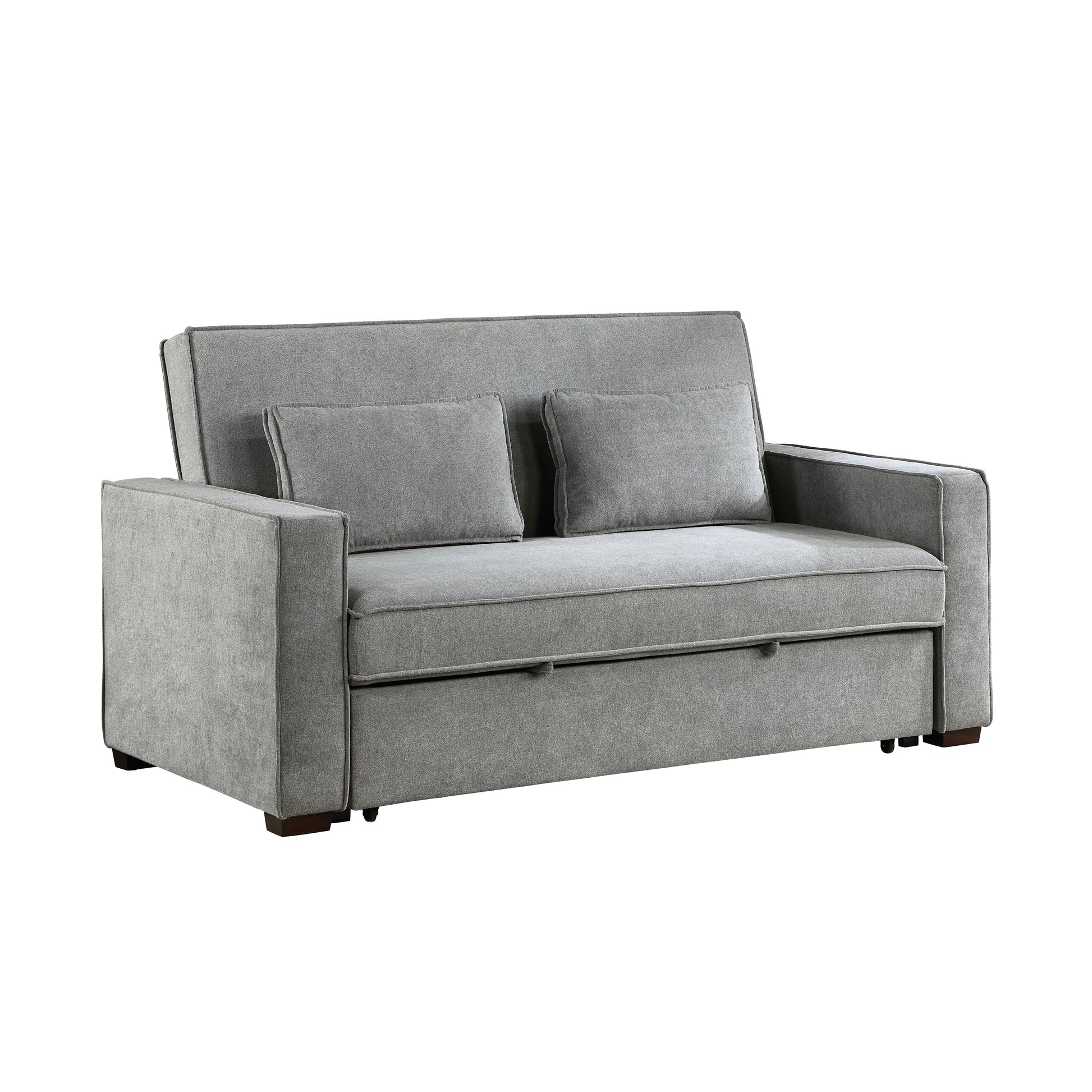 Gray Polyester Wood Frame Sofa - 2 Seat Living Room Sofa