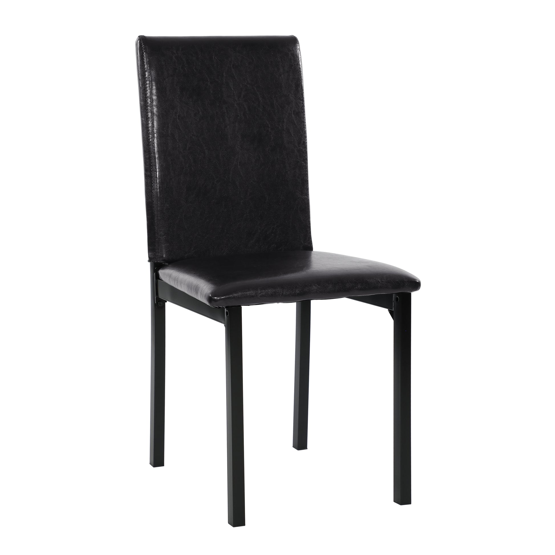 Black Metal Rectangular Dining Table with 4 Bench Seats