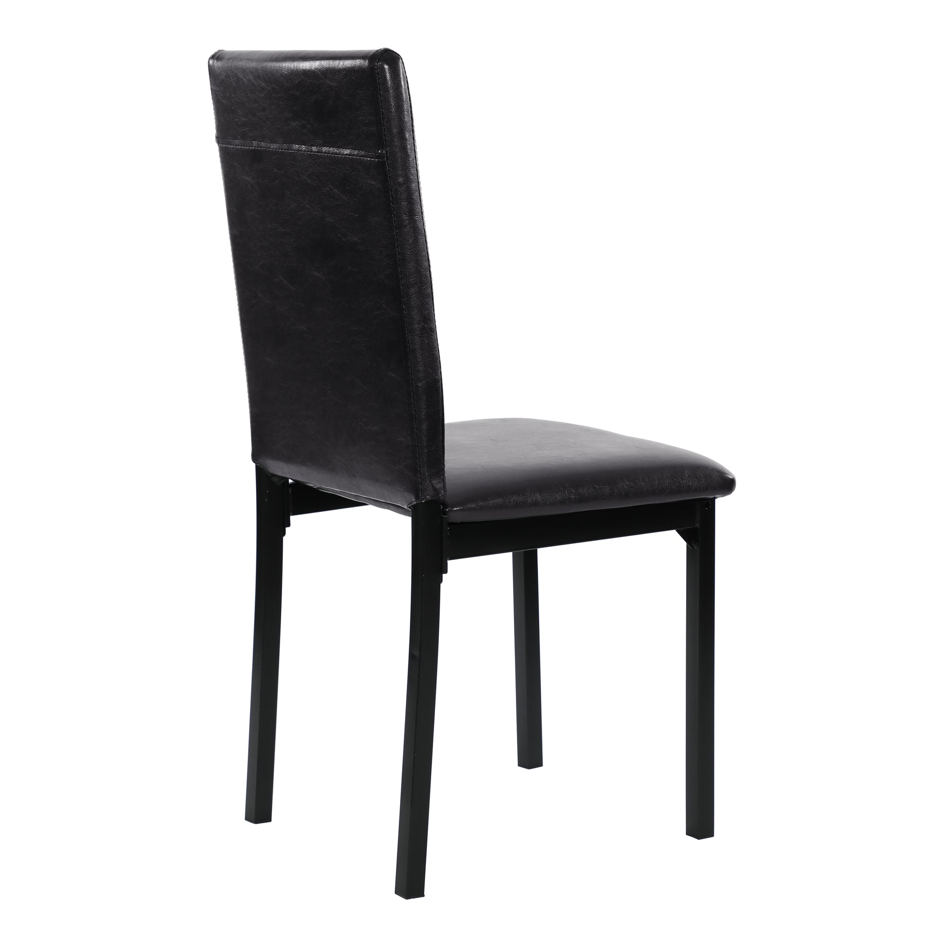 Black Metal Rectangular Dining Table with 4 Bench Seats