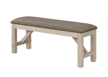 6-Piece Cottage Style Extendable Dining Table Set - Cream & Wood
