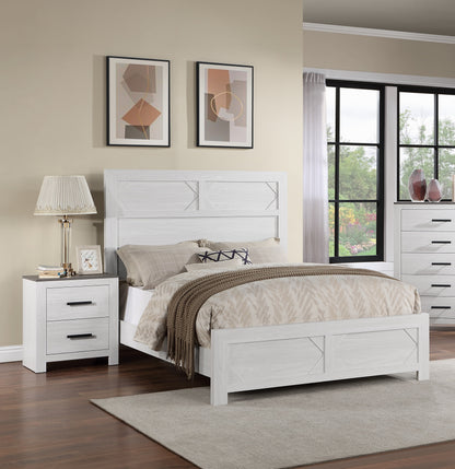 White 2-Drawer Bedside Cabinet Nightstand for Bedroom