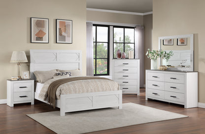 White 2-Drawer Bedside Cabinet Nightstand for Bedroom