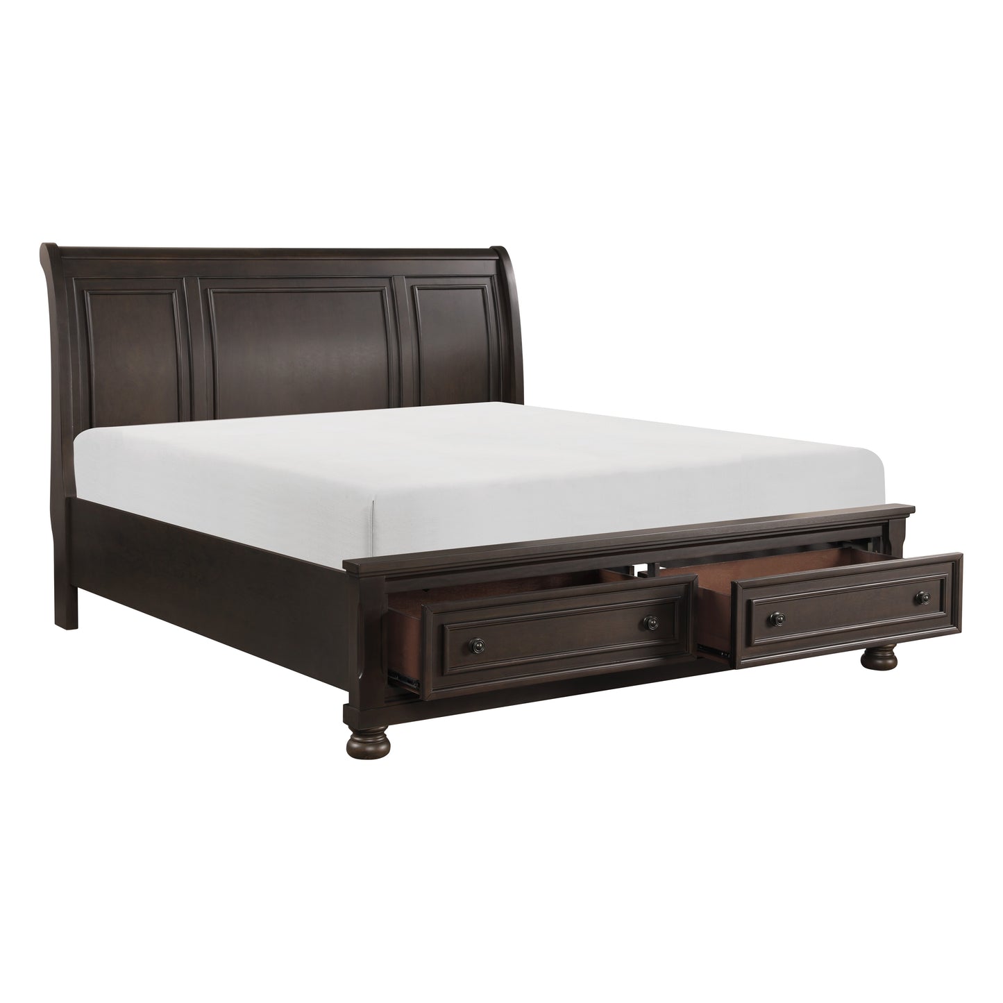 King Size Brown Mix Wood Bed Frame for Bedrooms