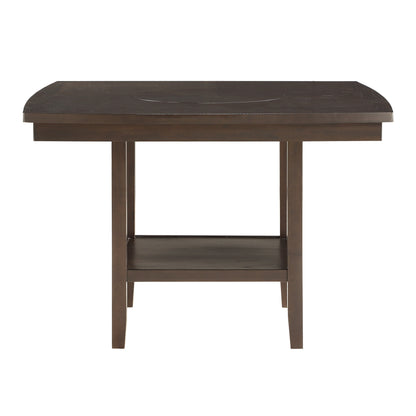 Dark Brown Counter Height Dining Table with Chairs - 5 Piece Set for Dining Room