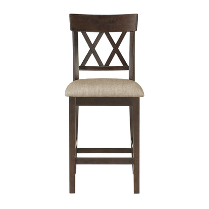Dark Brown Counter Height Dining Table with Chairs - 5 Piece Set for Dining Room