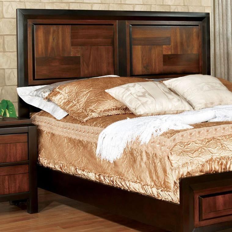 Walnut Solid Wood Queen Bed Frame for Modern Bedroom