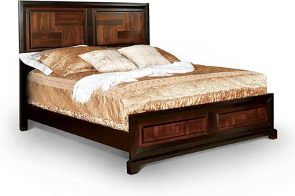 Walnut Solid Wood Queen Bed Frame for Modern Bedroom