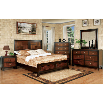Walnut Solid Wood Queen Bed Frame for Modern Bedroom