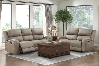 Brown Microfiber 3 Seat Sofa - Primary Living Space