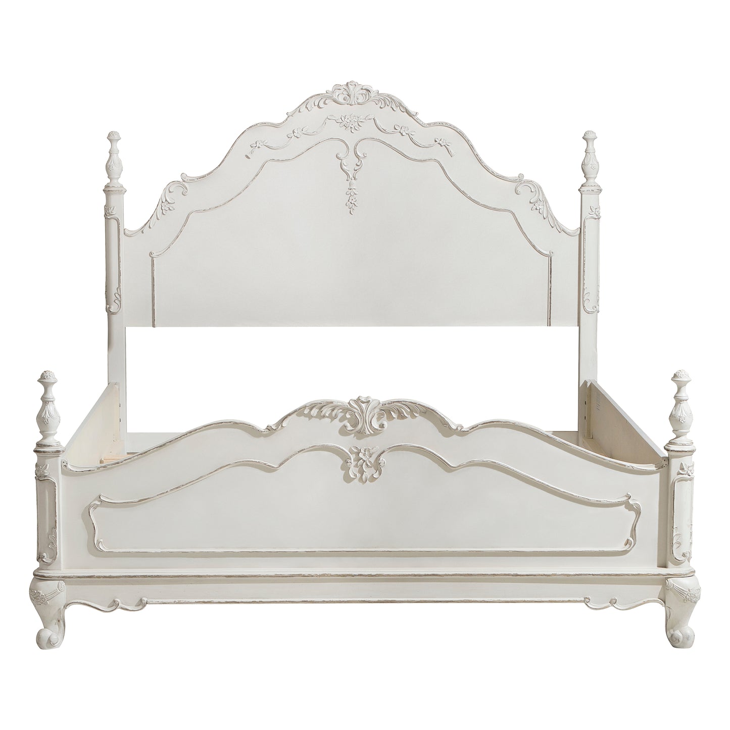Victorian Style Antique White Full Bed - Classic Bedroom Furniture