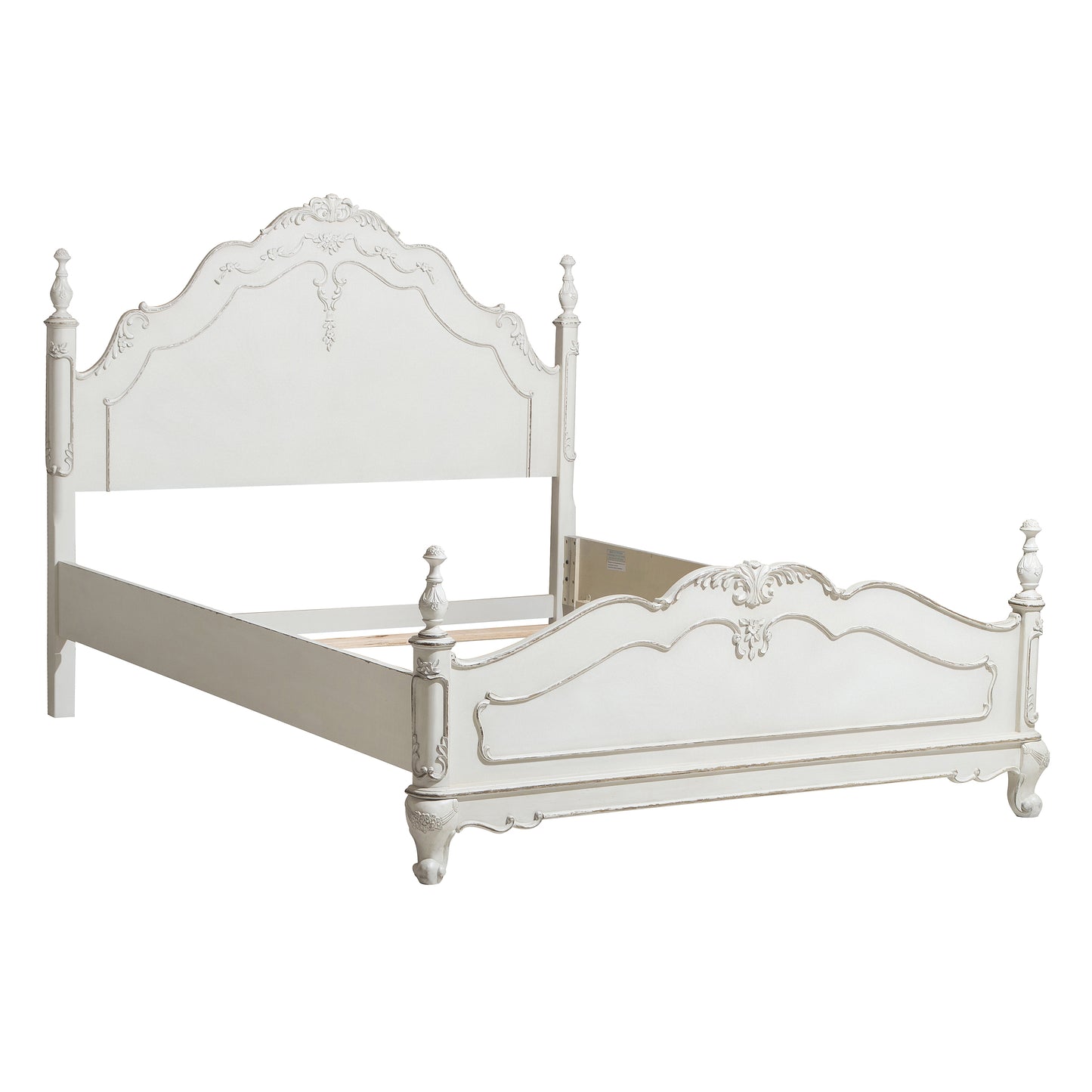 Victorian Style Antique White Full Bed - Classic Bedroom Furniture