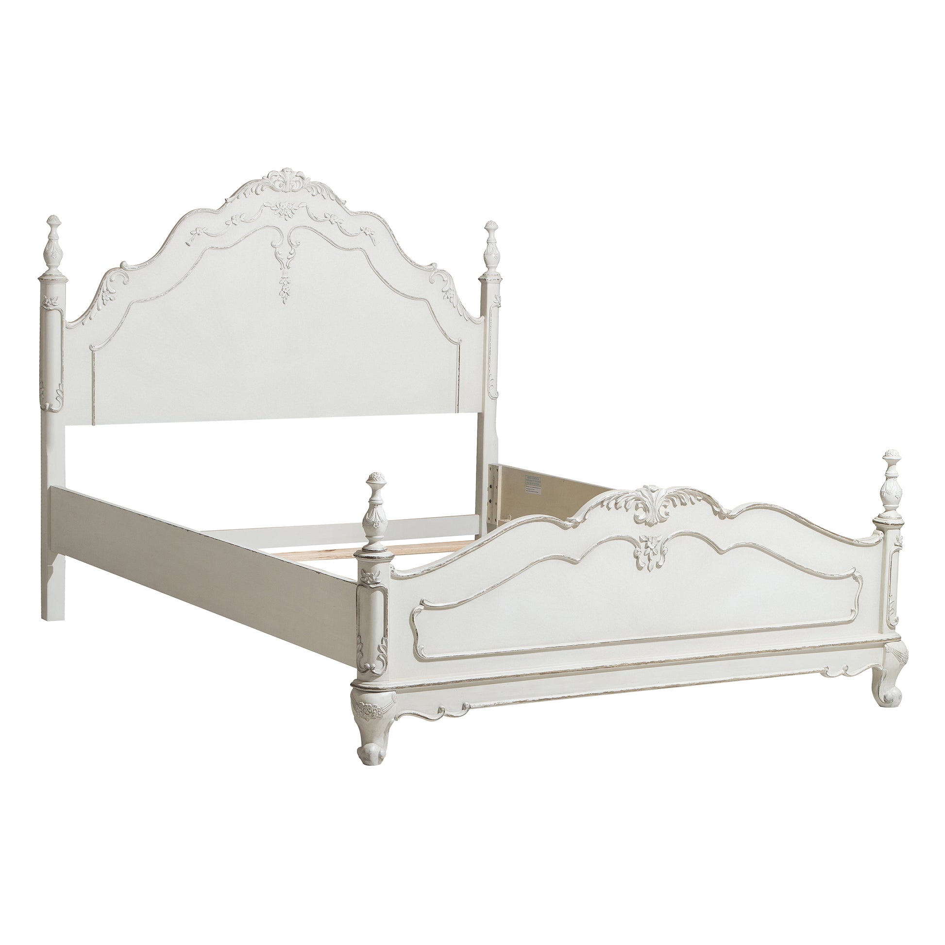 Victorian Style Antique White Full Bed - Classic Bedroom Furniture