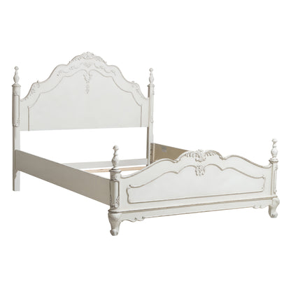 Victorian Style Antique White Full Bed - Classic Bedroom Furniture