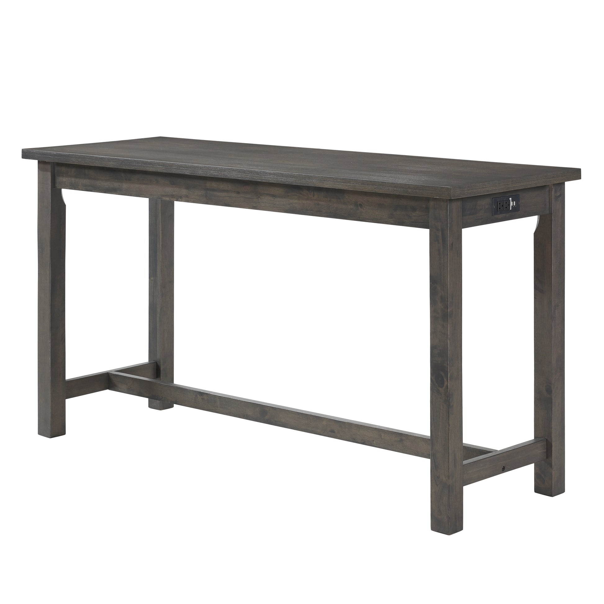 Gray Rectangular Counter Height Dining Table with 3 Stools