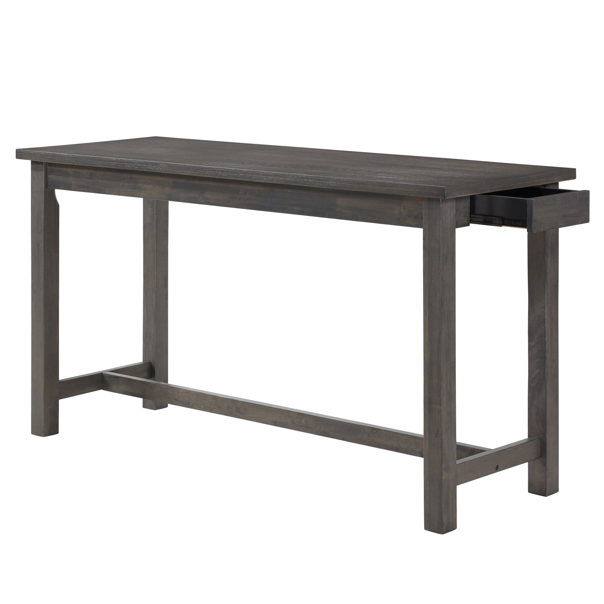 Gray Rectangular Counter Height Dining Table with 3 Stools