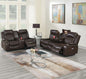Modern Elegant Power Motion 2pc Living Room Set 1x Loveseat 1x Sofa Pillow Armrest Built In USB Port Adjustable Headrest Cup Holder Brown Finish Primary Living Room Furniture