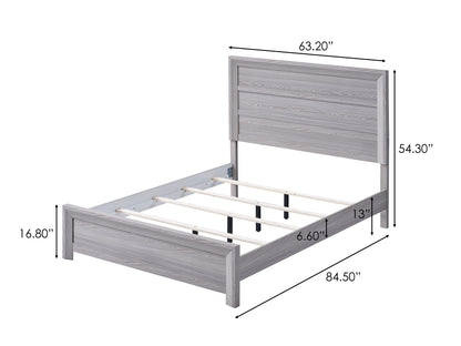 Gray Wood Queen Panel Bed - Rustic Headboard