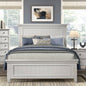 Farmhouse Style Queen Size Panel Bed 1pc Classic White Finish Modern Bedroom Wooden Furniture