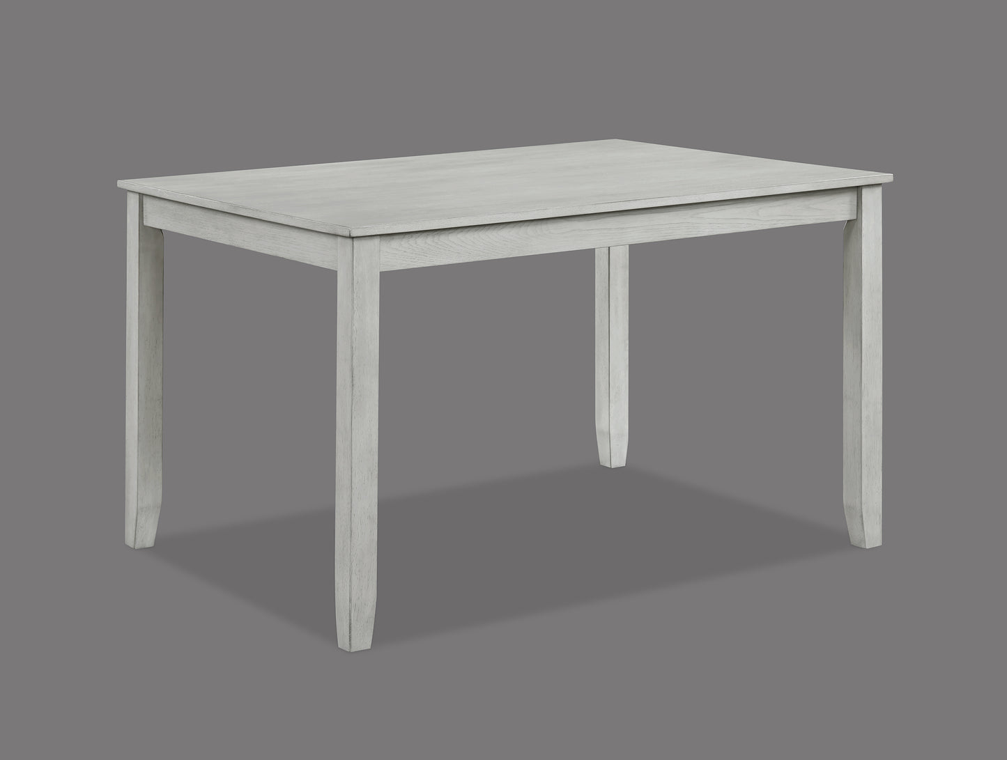 Rustic Farmhouse Dining Set - Gray & White Rectangular Table with Ladder Back Chairs