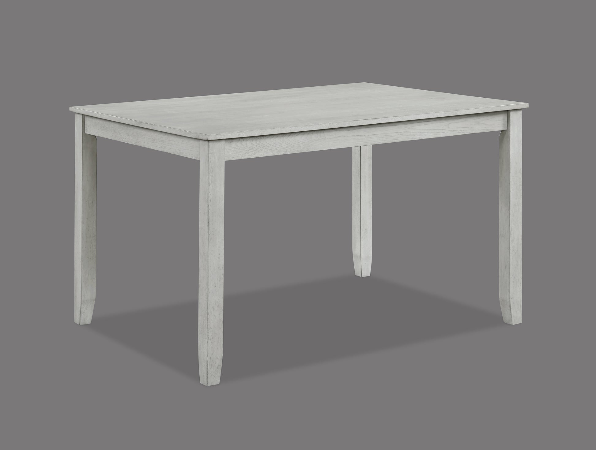 Rustic Farmhouse Dining Set - Gray & White Rectangular Table with Ladder Back Chairs
