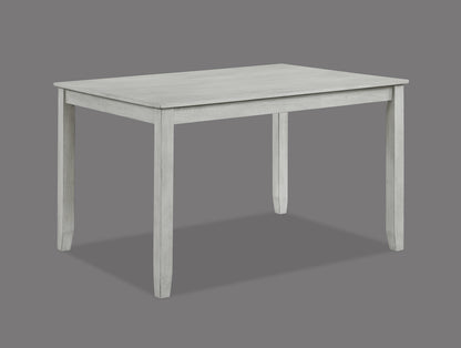 Rustic Farmhouse Dining Set - Gray & White Rectangular Table with Ladder Back Chairs
