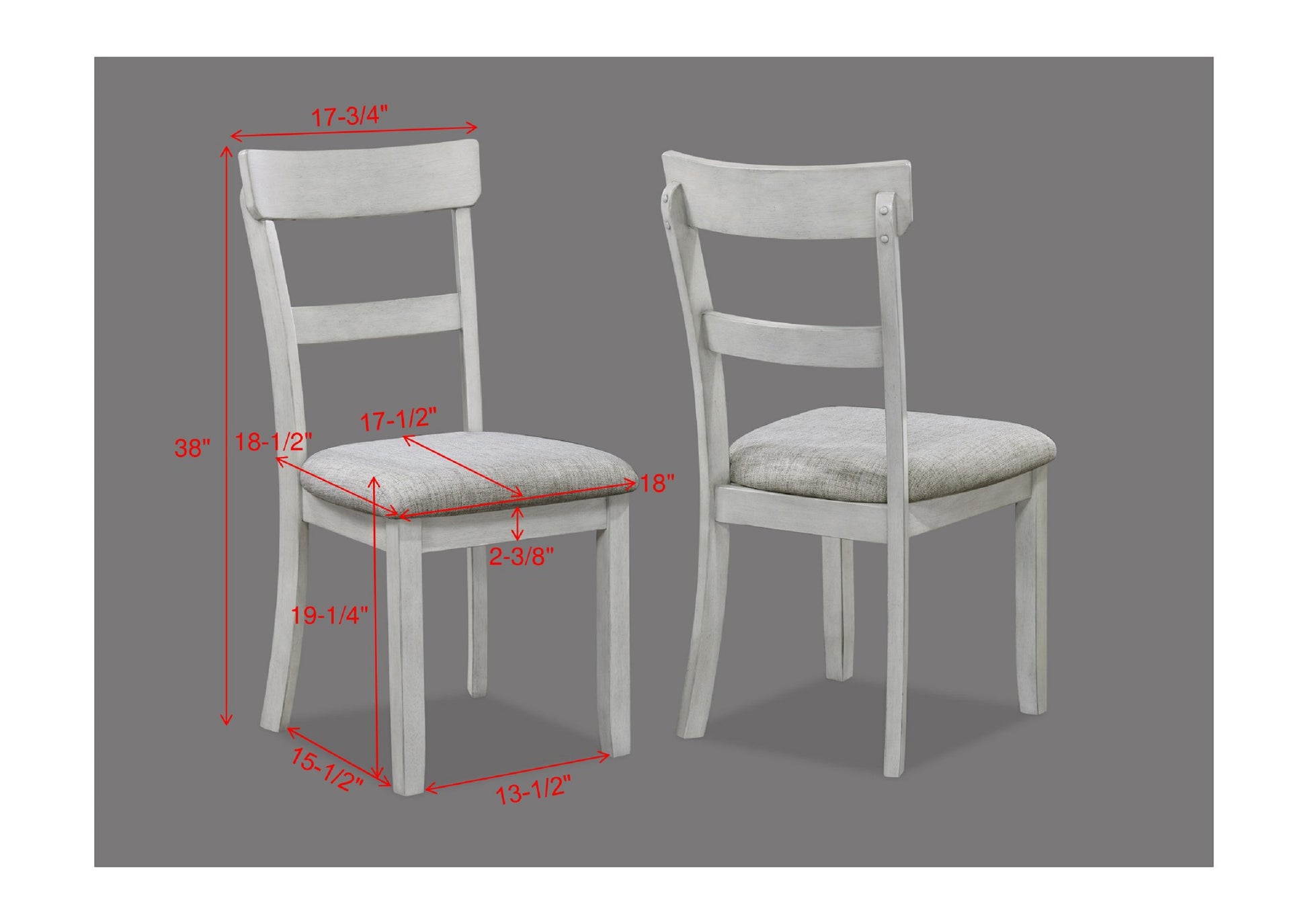Rustic Farmhouse Dining Set - Gray & White Rectangular Table with Ladder Back Chairs
