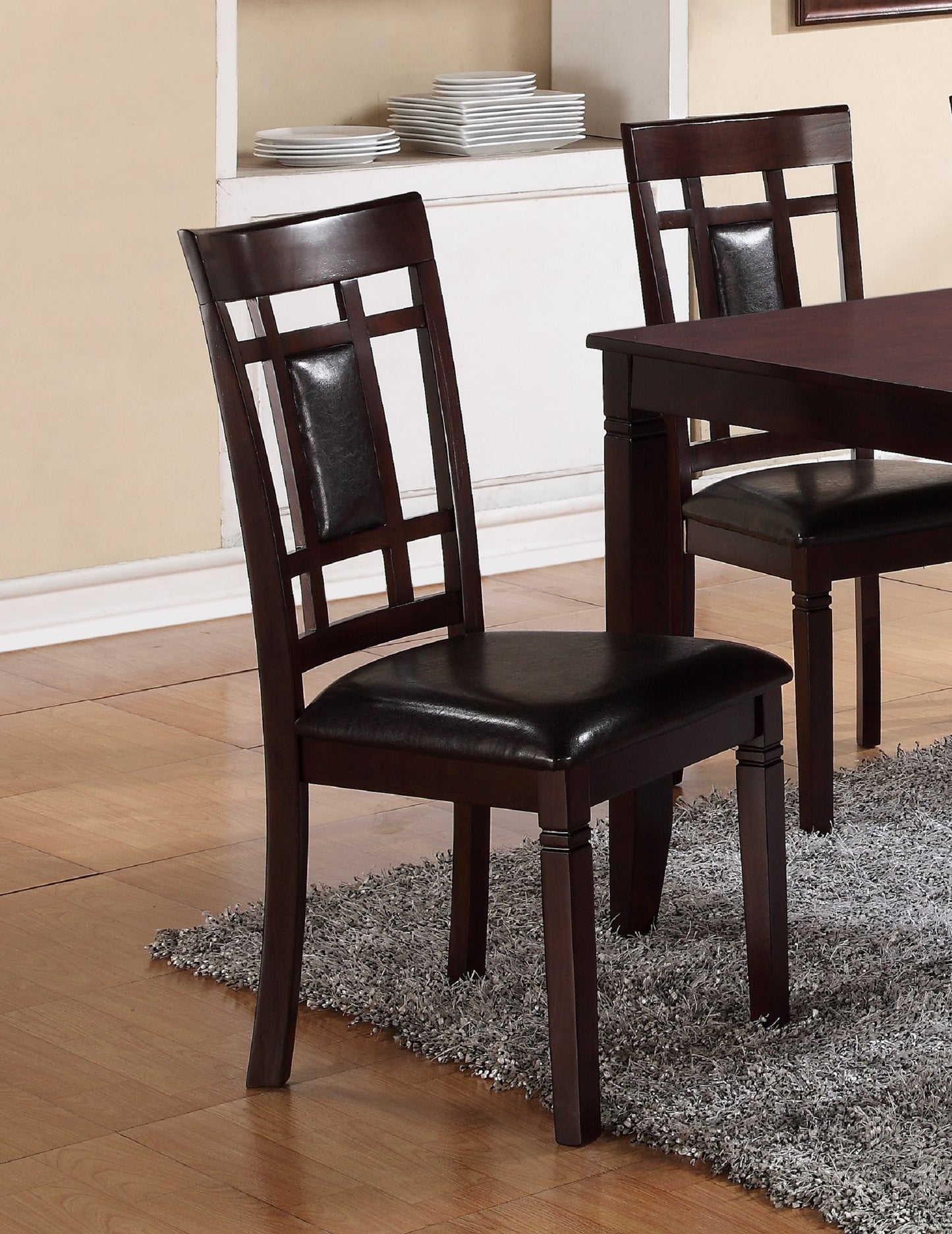 7-Piece Brown Espresso Dining Set - Wood Table & Chairs