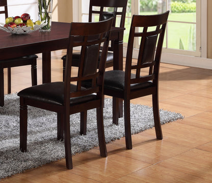 7-Piece Brown Espresso Dining Set - Wood Table & Chairs