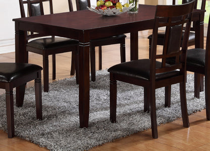 7-Piece Brown Espresso Dining Set - Wood Table & Chairs