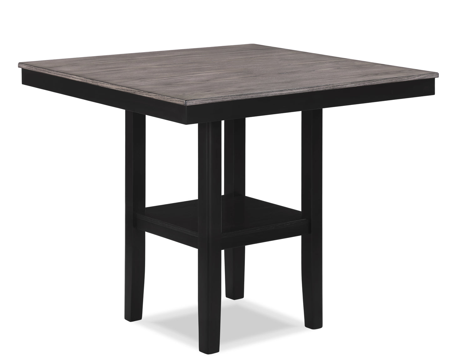 Farmhouse Counter Height Dining Set with Wood Top and Ladder Back Chairs