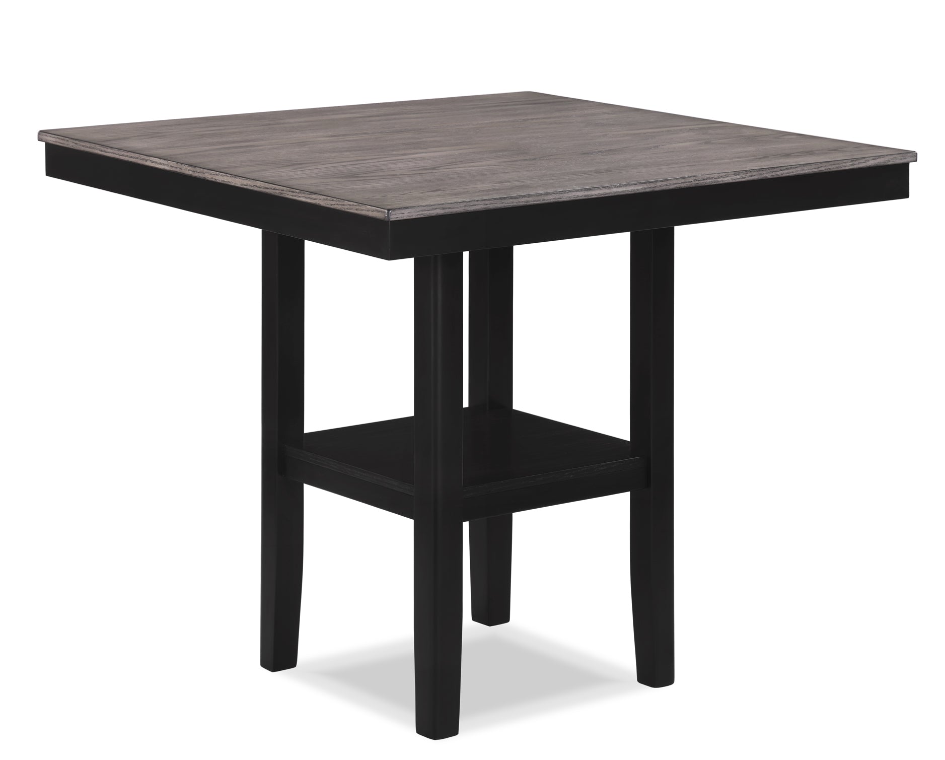 Farmhouse Counter Height Dining Set with Wood Top and Ladder Back Chairs