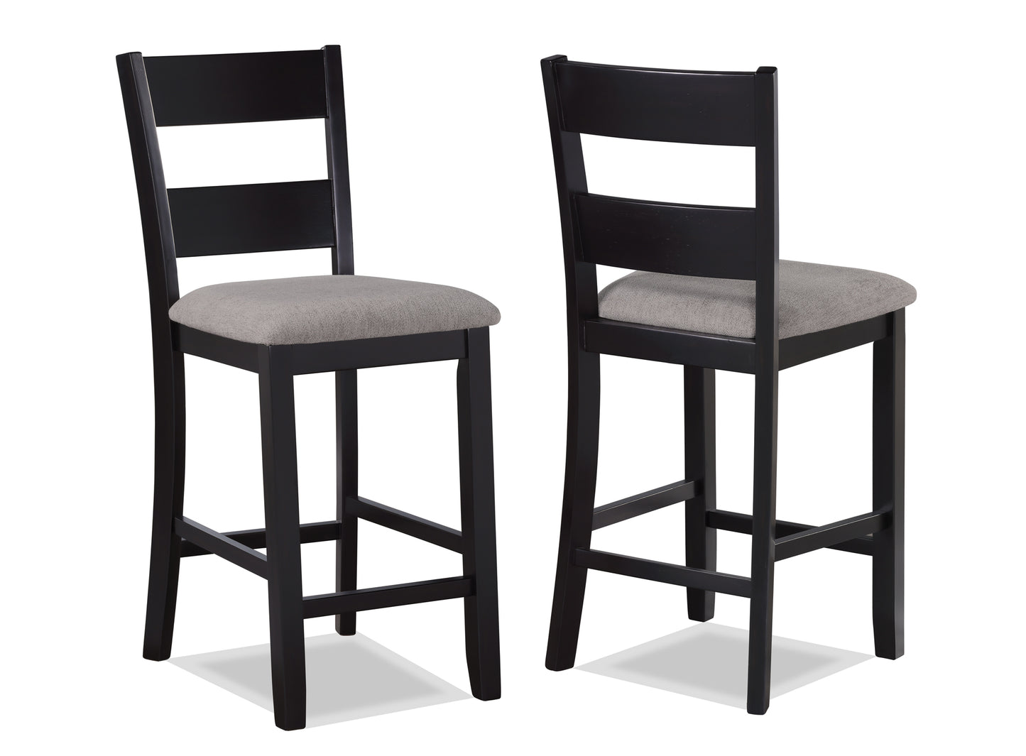 Farmhouse Counter Height Dining Set with Wood Top and Ladder Back Chairs
