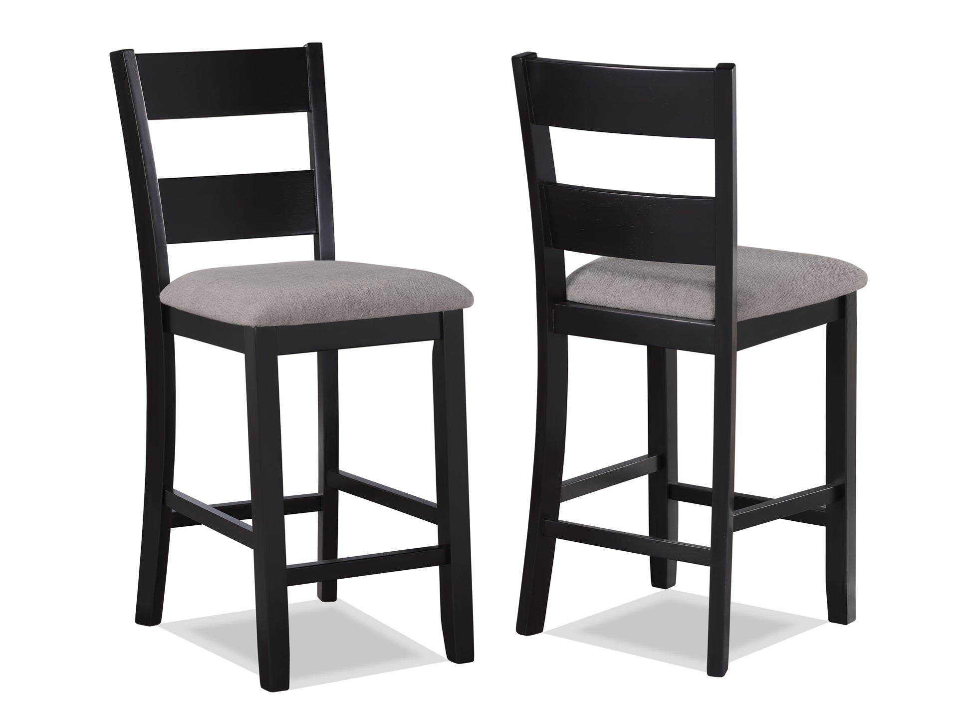 Farmhouse Counter Height Dining Set with Wood Top and Ladder Back Chairs